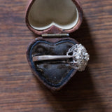 Винтажное кольцо с ромашками из белого золота 14 пробы с бриллиантами (около 2 карат), 50-е/60-е годы