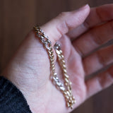 Vintage two-tone 14K gold bracelet with huit-huit cut diamonds, 70s