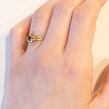 Anello vintage in oro 18K con zaffiro, anni ‘60
