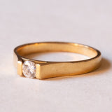 Vintage 18K gold solitaire with brilliant cut diamond (approx. 0.16 ct), 70s