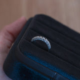 Vintage 14K white gold ring with brilliant cut diamonds (approx. 0.45ctw), 60s