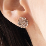 Vintage Ohrringe aus 18 Karat Gold mit Diamanten im Rosenschliff, 50er Jahre