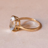Anello vintage in oro 18K con acquamarina, anni ‘50/‘60