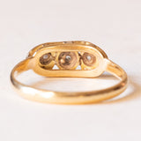 Anello antico in oro giallo 18K e argento con diamanti di taglio rosetta, anni ‘20/‘30