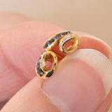 Vintage Ohrringe aus 18 Karat Gold mit Saphiren und Diamanten, 60er/70er Jahre