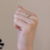 Vintage 14K white gold ring with brilliant cut diamonds (approx. 0.45ctw), 60s