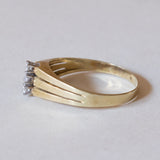 14K gold triple ring with diamonds (0.15ctw approx.), 1970s