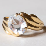 Anello vintage in oro giallo 18K con acquamarina (1.80ct ca.), anni ‘60