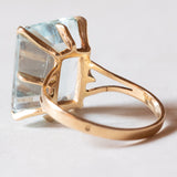 Vintage 18 Karat Gelbgold Aquamarin (ca. 10 Karat) Cocktailring, 50er/60er Jahre