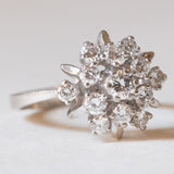 Vintage Gänseblümchenring aus Platin mit Diamanten (ca. 0.75 ctw), 60er