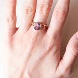 Anello vintage in oro 9K con ametista (2.20ct ca.), anni ‘70/‘80