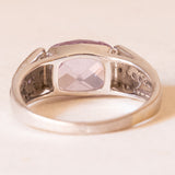 Vintage Ring aus 18 Karat Weißgold mit Amethyst, rosa Saphir und Diamant, 80er Jahre