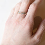 Vintage Tricolor 14K Gelb-, Weiß- & Roségold & Diamantring, 70er Jahre