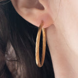 Vintage 9K Gold Hohlrohr Creolen, 70er Jahre