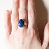 Bague vintage lapis-lazuli en or jaune 18 carats, 70