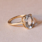 Anello vintage in oro 18K con acquamarina, anni ‘50/‘60
