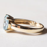Anello vintage in oro 9K con topazio azzurro, anni ‘60