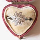 Vintage Gänseblümchenring aus 18 Karat Weißgold mit Diamanten (ca. 0.30 ctw), 60er Jahre