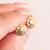 Los mit Vintage-Ohrringen aus 18 Karat Gelbgold und Vintage-Anhänger aus 18 Karat Gelbgold mit blauem Quarz, 70er Jahre
