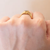 Vintage 18K Gold Green Peridot Ring, 70s