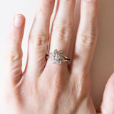 Vintage Gänseblümchenring aus 18 Karat Weißgold mit Diamanten (ca. 0.30 ctw), 60er Jahre
