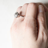 Vintage Gänseblümchenring aus 18 Karat Weißgold mit Diamanten (ca. 0.79 ctw), 50er Jahre