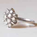 Vintage Gänseblümchenring aus Platin mit Diamanten (ca. 0.75 ctw), 60er