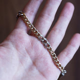 Vintage two-tone 14K gold bracelet with huit-huit cut diamonds, 70s