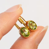 Vintage 8K Gold Peridot Ohrringe, 60er/70er Jahre