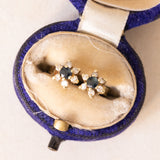 Vintage Gänseblümchen-Ohrringe aus 14 Karat Gelbgold mit Saphiren (ca. 0.10 Karat) und Diamanten (ca. 0.24 Karat), 60er/70er