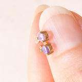 Vintage-Ohrringe aus 9-karätigem Gelb- und Weißgold mit Amethysten und Diamanten