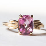 Anello vintage in oro 9K con topazio rosa, anni ‘80