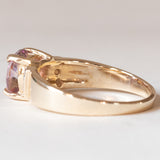 Vintage 9K Gold Pink Topaz Ring, 70s/80s