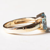Anello vintage in oro 9K con topazio azzurro, anni ‘60