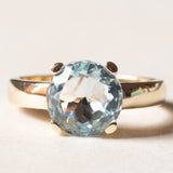 Anello vintage in oro 9K con topazio azzurro, anni ‘60