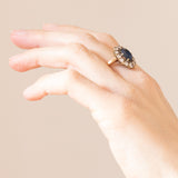 Vintage Ring aus 18 Karat Gold mit Saphiren (ca. 1.90 ctw) und Diamanten (ca. 1.30 ctw), 70er Jahre