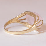 💫 Anello vintage in oro 8K con quarzo rosa, anni ‘70