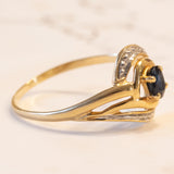Anello vintage in oro 18K con zaffiro, anni ‘60