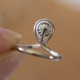 Vintage 14K white gold ring with pearl and diamond (0.03ct approx.), 1960s / 1970s