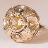 Vintage Cocktailring aus 8 Karat Gelbgold mit Citrin (ca. 2.60 Karat), 70er Jahre