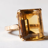 Anello vintage da cocktail in oro 18K con quarzo citrino (15ct ca.), anni ‘60