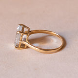 Anello vintage in oro 18K con acquamarina, anni ‘50/‘60