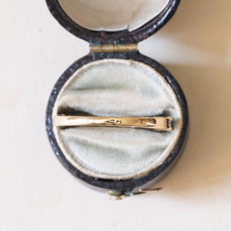 Mezzo eternity vintage in oro 18K con zaffiri e diamanti (0.30ctw ca.), anni ‘60/‘70