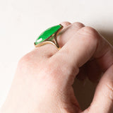 🍃Vintage Jadering aus 8K Gelbgold, 60er Jahre