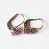 Vintage 8K Gold Ohrringe mit Rubinen, 60er / 70er Jahre