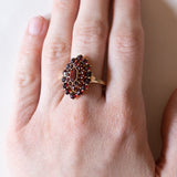 Los mit Vintage-Ring aus 10-karätigem Gold mit Granaten und Anhänger aus 8-karätigem Gold mit Granaten und Perle, 60er/70er Jahre
