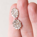 Vintage Ohrringe aus 18 Karat Gold mit Diamanten im Rosenschliff, 50er Jahre