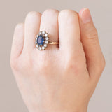 Vintage Ring aus 18 Karat Gold mit Saphiren (ca. 1.90 ctw) und Diamanten (ca. 1.30 ctw), 70er Jahre