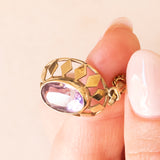 Vintage Collier mit 8K Gelbgold Kette und 8K Gelbgold Anhänger mit Amethyst (ca. 2.50ct), 60er/70er Jahre