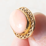 Boucles d'oreilles vintage en or 18 carats avec coraux roses, années 50/60